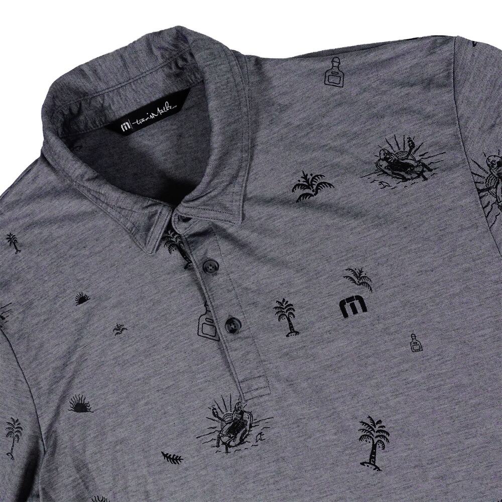 TravisMathew Skelton Tequila Palm Tree Performance Golf Polo Shirt Men's Large